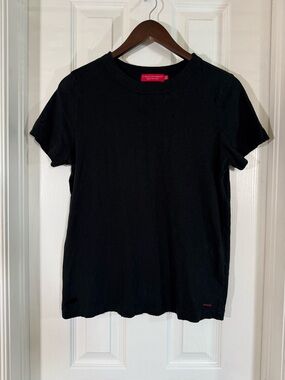 n:Philanthropy Harlow Distressed Short Sleeve T-Shirt in Black Size S